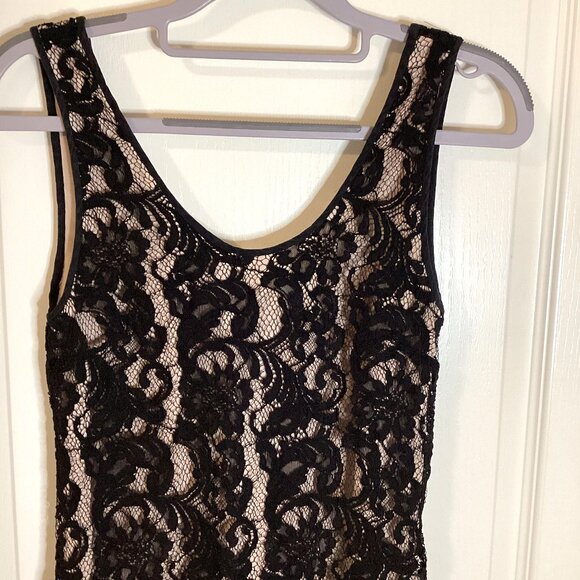 Wilfred Women's Black Lace Sleeveless Mini Sheath Dress Size XXS Silk Trim - Picture 2 of 8